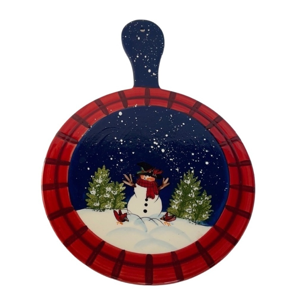 Hand Painted CHRISTMAS Snowman Trivet